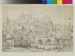 Marburg, Blick auf Lahnbrücke, Universität, Schloss