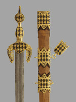 Maurisches Jineta-Schwert mit Scheide, sog. „Boabdil-Schwert“