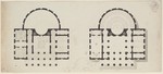Entwurf für einen Konzertsaal oder ein Theater nach Grandjean de Montigny, Studienblatt, Grundriß (Nachzeichnung)