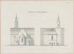 Lippoldsberg, ehem. Benediktinerinnenklosterkirche St. Maria und Georg (jetzt ev. Pfarrkirche), Bauaufnahme, Ansicht der Ost- und Westseite