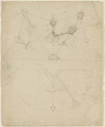 Skizze eines gotischen Sterngewölbes, Untersicht und Schnitt
