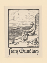 Exlibris Franz Gundlach I (Ruhender Wanderer)