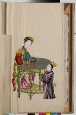 Dame mit Räuchergefäßen und einem Knaben, in: Sammelband "Ecole Chinois I", fol. 21