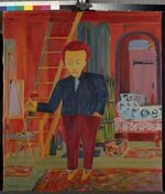 Der Maler Ernst Ludwig Kirchner im Atelier in Davos