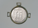 kleine Bronzezierscheibe (Phalere) mit Silberpreßblechauflage