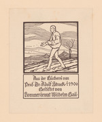 Exlibris Prof. Dr. Adolf Strack, gestiftet von Kommerzienrat Wilhelm Gail