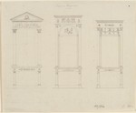 Kassel, Palais Hessenstein, Wandfeldentwürfe, Aufriß (recto); verschiedene Entwurfsskizzen (verso)