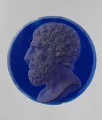 Rundes Relief mit Porträt eines Mannes im Profil