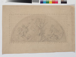 Kassel, Gemäldegalerie (Neue Galerie), quadrierte Vorzeichnung der Lünette für Tizian mit Venezia auf einem geflügelten Löwen, Neptun und der Geburt der Venus
