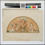 Kassel, Gemäldegalerie (Neue Galerie), Entwurf der Tizian Lünette mit Venezia auf einem geflügelten Löwen, Neptun und der Geburt der Venus
