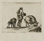 Bäuerin mit zwei Eseln