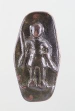 Beschlagstück mit Relieffigur (Sechseckiges keltisches Schild)