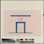 EIS, Zeichnung zur documenta-Arbeit 1987, Aufriß der Eingangsfront