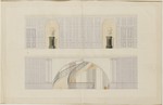 Kassel-Wilhelmshöhe, Schloß, Weißensteinflügel, Beletage, Thronsaal (Raum 102), Entwurf für ein neues Treppenhaus, Ansicht und Schnitt