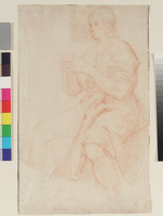 Garzone-Studie für das Gemälde "Lot und seine Töchter" in den Uffizien; rückseitig Studie eines Armes