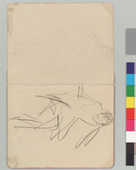 Tänzerin. 2. Blatt einer Lage von Skizzenbuchblättern. Rückseitig: Liegende Figur