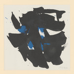 Abstrakte Komposition in Schwarz und Blau