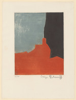Abstrakte Komposition in Orange, Grau und Schwarz