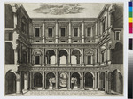 Ansicht des Innenhofes des Palazzo Farnese in Rom, Speculum Romanae Magnificentiae (Huelsen 103a)