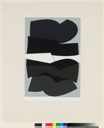 Abstrakte Komposition in Schwarz, verschiedenen Grautönen und Weiß