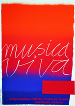 Plakat Musica viva 15.11.63 blau/rot