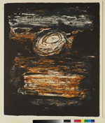 Abstrakte Komposition in ocker, grau, schwarz