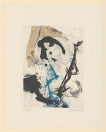 Abstrakte Komposition in Schwarz, Blau, Ocker