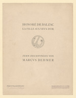 Titelblatt und Umschlag von "Honoré de Balzac. La fille avx yevx d