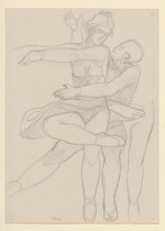 Tanzpaar; verso: Detailstudie eines Beins