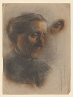 Porträtstudie einer alten Frau, Details des Auges; verso: Porträtstudien
