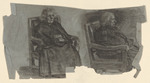Zwei Figurenstudien im Sessel sitzend