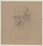 Kopfstudie eines alten Mannes mit Brille und Vollbart; verso: Kopfstudie eines alten Mannes im Profil