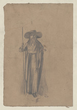 Christus als Hirte; verso: Porträtstudien, männlich