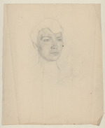 Weibliche Porträtstudie; verso: Selbstporträtstudie, quadriert