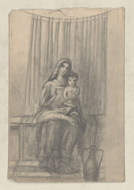 Maria mit dem Jesuskind; verso: Ein Seiteninstrument Spielender