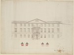 Kassel, Palais Reichenbach, Entwurf für den Umbau des Portals, Grundriß und Aufriß der Hauptfassade