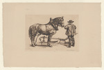 Bauer mit Pferd und Pflug