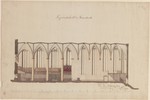 Kassel, Brüderkirche, Entwurf für die geplante Neueinrichtung, Längsschnitt
