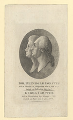 Ovales, reliefartiges Doppelbildnis von Johann Reinhold und Georg Forster