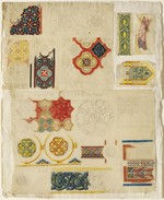 Skizzen zu Ornamenten in Kirchen von Assisi, Florenz, Venedig und Spoleto