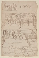 Frankfurt a. M., Bauaufnahme von Hofanlagen und Skizze eines Laboratoriums