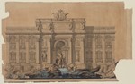 Rom, Bauaufnahme der Fontana di Trevi, Aufriß
