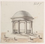 Hofgeismar-Gesundbrunnen, Entwurf zum Brunnentempel, perspektivische Ansicht