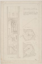 Marburg, Schloßkapelle, Treppenturm, Bauaufnahme, Grundrisse, Querschnitt