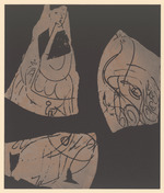 Drei Scherben mit Figur und Pfau, Blatt 3 der Folge "Scherben"