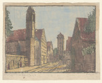 Kirche und Stadttor in Rothenburg
