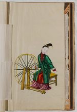 Dame mit Spinnrad, in: Sammelband "Ecole Chinois I", fol. 4