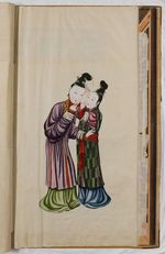 Zwei Damen beim Haarschmuck mit Blüten, in: Sammelband "Ecole Chinois I", fol. 13