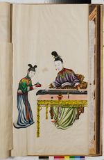 Dame beim Musizieren und eine Dienerin, in: Sammelband "Ecole Chinois I", fol. 15