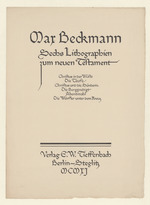 Titelblatt der Folge "Sechs Lithographien zum Neuen Testament"